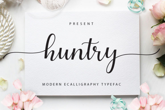 Huntry Font: A Bold Handwritten Typeface for Modern Editorial Design